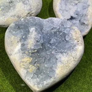 New Arrival Natural Crystal Craft Healing Stones Celestine Druzy Geode Egg For Decoration