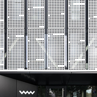 Panneau décoratif perforé en aluminium, dalle de plafond creuse, classe ignifuge, extérieur imperméable, pour studio de yoga, salle de fitness, salle de danse