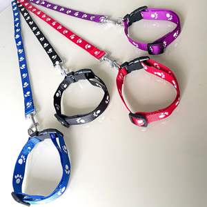 漫画の足跡犬のハーネスとリーシュセットナイロン犬の首輪とリーシュセットペットハーネスセット - Product Image 2