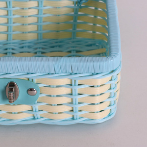 Vente en gros et fabrication sur mesure de paniers de rangement en plastique tissés à la main pour la <span class=keywords><strong>chambre</strong></span> à coucher, vente directe <span class=keywords><strong>d</strong></span>'usine OEM - Product Image 3
