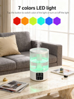 Humidificateur ultrasonique à brume froide électrique 5L, diffuseur, désinfection, aromathérapie, commande tactile, portable, en plastique, LED, pour la maison