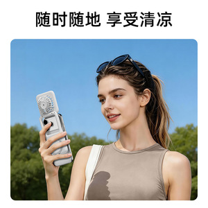 Mini Magnetic Phone Fan Ultra Thin Portable Rechargeable For Apple Android With Aluminum Stand - Product Image 2