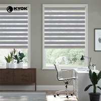Fabricant de rideaux en Chine KYOK, stores occultants portables, rideaux gris à double rouleau, stores zébrés