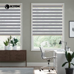 Cina produttore di tende KYOK tende oscuranti portatili tende grigie <span class=keywords><strong>a</strong></span> doppio <span class=keywords><strong>rullo</strong></span> tende zebra shades - Product Image 1