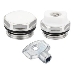Kit de purge en laiton finition chromée, clé de dimension 1/2 pouce, valve de purge d'air pour radiateur, bouchon d'étanchéité, conception de capuchon durable - Product Image 4