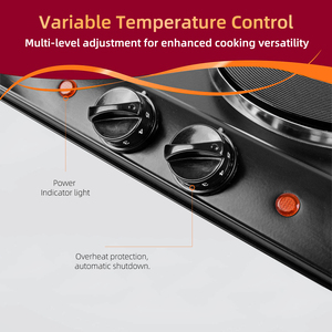 Nuevo comercial 1500W + 1000W placa caliente 2 placas encimera hogar cocina pequeño electrodoméstico <span class=keywords><strong>Mesa</strong></span> estufa eléctrica para cocinar - Product Image 3