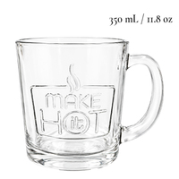 Tasses à café en verre épais transparent avec poignée, base lourde, résistantes à la chaleur, pour hôtels et restaurants, vente en gros, OEM