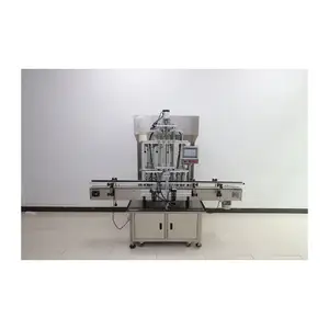 Fully Automatic 4 Heads Small Scale Glass Bottle Vial Beverage Juice Perfume Essential Oil Liquid Filling Machine With Conveyor