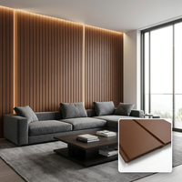 Panel de Pared con Rejilla Acanalada WPC para Uso en Interiores, Tablero Decorativo de PVC con Aspecto de Madera, Resistente al Agua y al Fuego, para Paredes de TV