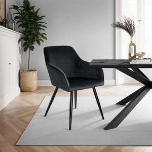 Poltrona Classica Mid-Century Imbottita per Hotel, in Tessuto o Velluto con Gambe in Metallo, <span class=keywords><strong>Sedie</strong></span> da Sala da Pranzo per Casa e <span class=keywords><strong>Cucina</strong></span> - Product Image 5