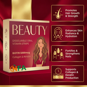 แผ่นวิตามินละลายน้ำเพื่อความงาม ไบโอติน 5000mcg คอลลาเจน เคราติน สำหรับผม ผิวหนัง เล็บ - Product Image 5
