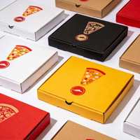 Boîte à pizza personnalisée de luxe avec impression graphique, impression offset couleur, emballage alimentaire en carton ondulé imperméable