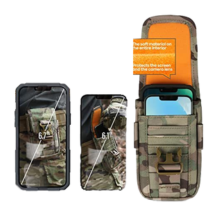 Sac de ceinture tactique avec fermeture éclair double couche pour téléphone, étui à cigarettes en nylon, briquet, rangement pour cartes et pièces de monnaie - Product Image 4