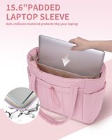 Sac fourre-tout en polyester pour femme, lavable en machine, motif uni, 39,9x31x16cm, fermeture ouverte, pour le travail, les voyages et les soins infirmiers