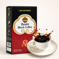 Café instantané Reishi noir AMZ, mélange de café, 80g, 20 sachets, prêt à infuser, vente en gros, fournisseur OEM, marque privée, directement de l'usine