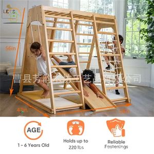 Wooden Climbing <b>Frame</b> Children's Slide Indoor <b>Play</b> Structure Unisex Modern Simple Design - Product Image 5