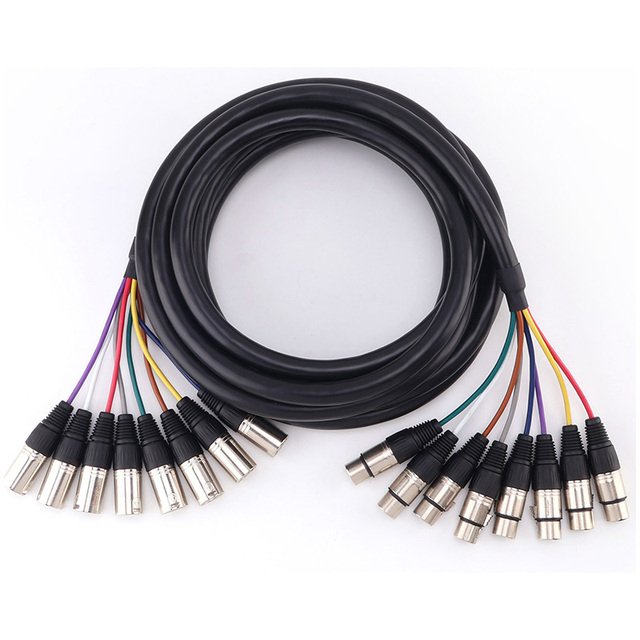 8-Channel XLR Male-to-Female Microphone Cable for Multi-Channel Stage Sound Systems Audio & Video Cables