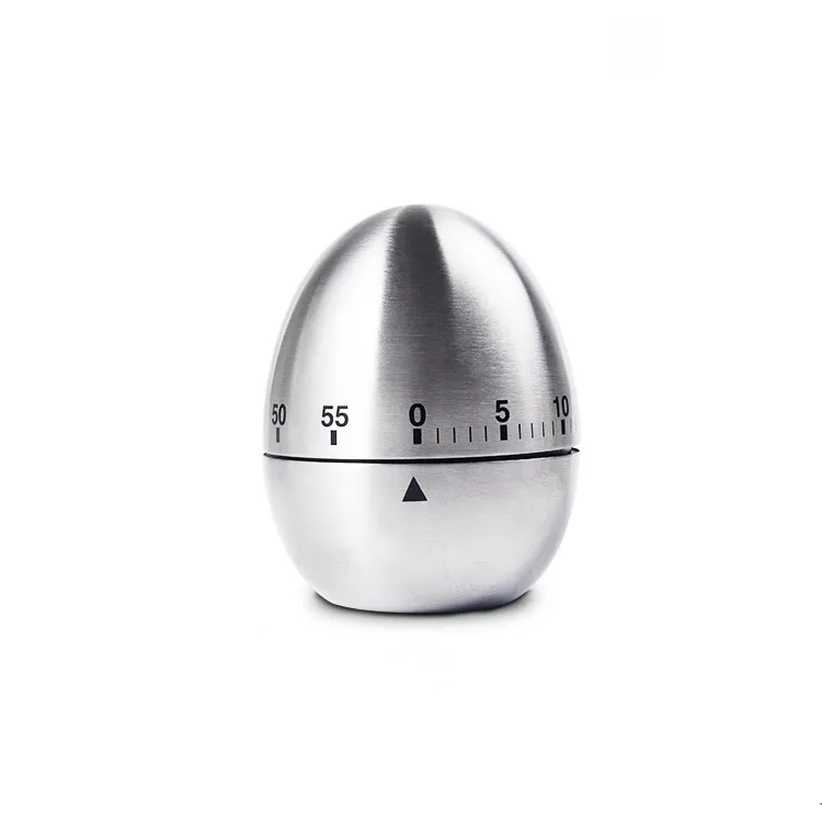 Wholesale Kitchen Stainless Steel Mechanical Rotating Timer Egg Shaped Kitchen Cooking Timer