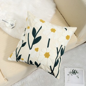 <span class=keywords><strong>Funda</strong></span> de Almohada Bordada con Flores, Estilo Nórdico, para Sofá, Reposacabezas, Oficina, Personalizable, 100% Poliéster - Product Image 5