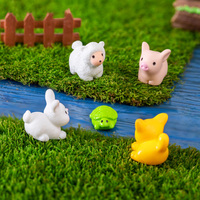 Patung kecil hewan katak Resin bernoda lucu ramah lingkungan seni peri bebek kuning Taman