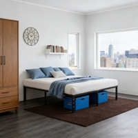 2026 Neues Modell Modernes Klappbett - Kompakte Größe für Schlafzimmer und Mietwohnungen - Metallbett mit Anpassbaren Abmessungen