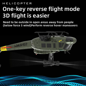 JJRC C032 UH-1 1/48 Échelle 6 Canaux Aileron Gratuit Stunt Hélicoptère Jouets 2.4g Rc Fighter Hobby <span class=keywords><strong>Avion</strong></span> Avec Positionnement Intelligent - Product Image 4
