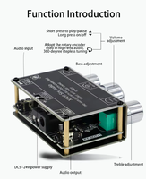 Placa decodificadora Bluetooth 5,0 de doble canal estéreo de tono alto y bajo premódulo de sintonización continua de 360 grados