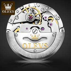 OLEVS 6630 Luxury Watch Mechanical Moon Phase Calendar High Quality Automatic Tourbillon Mechanical Man Watch