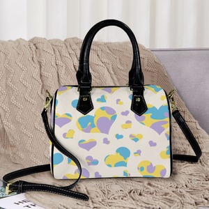 <strong>Hot</strong> Selling Custom Made <strong>pink</strong> Camouflage Heart-print PU Leather Shoulder Strap Crossbody <strong>Bag</strong> for Daily Women's Boston Handbag - Product Image 3