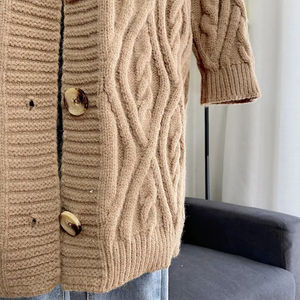 Nouvelle mode femmes solide simple boutonnage Long <span class=keywords><strong>tricot</strong></span>é Cardigan <span class=keywords><strong>manteau</strong></span> tricots hauts - Product Image 6