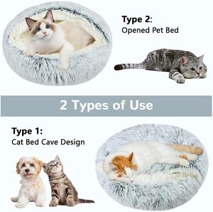 Camas para mascotas suaves y cómodas, muebles de tela de felpa, cama para gatos, casa, lindo estilo de concha, tienda de cueva para gatos, cama nido para cachorros y mascotas - Product Image 2