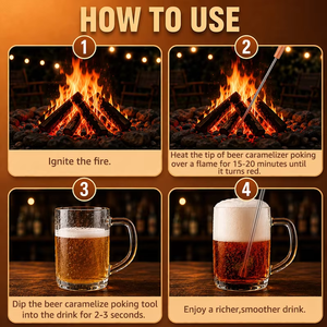 Stainless Steel 304 <strong>Beer</strong> Caramelize Poking Tool Smoky Aroma Toasty Caramel for Dark <strong>Beers</strong> Warm &amp; Cool Mouthfeel for <strong>Beer</strong> Lovers - Product Image 2