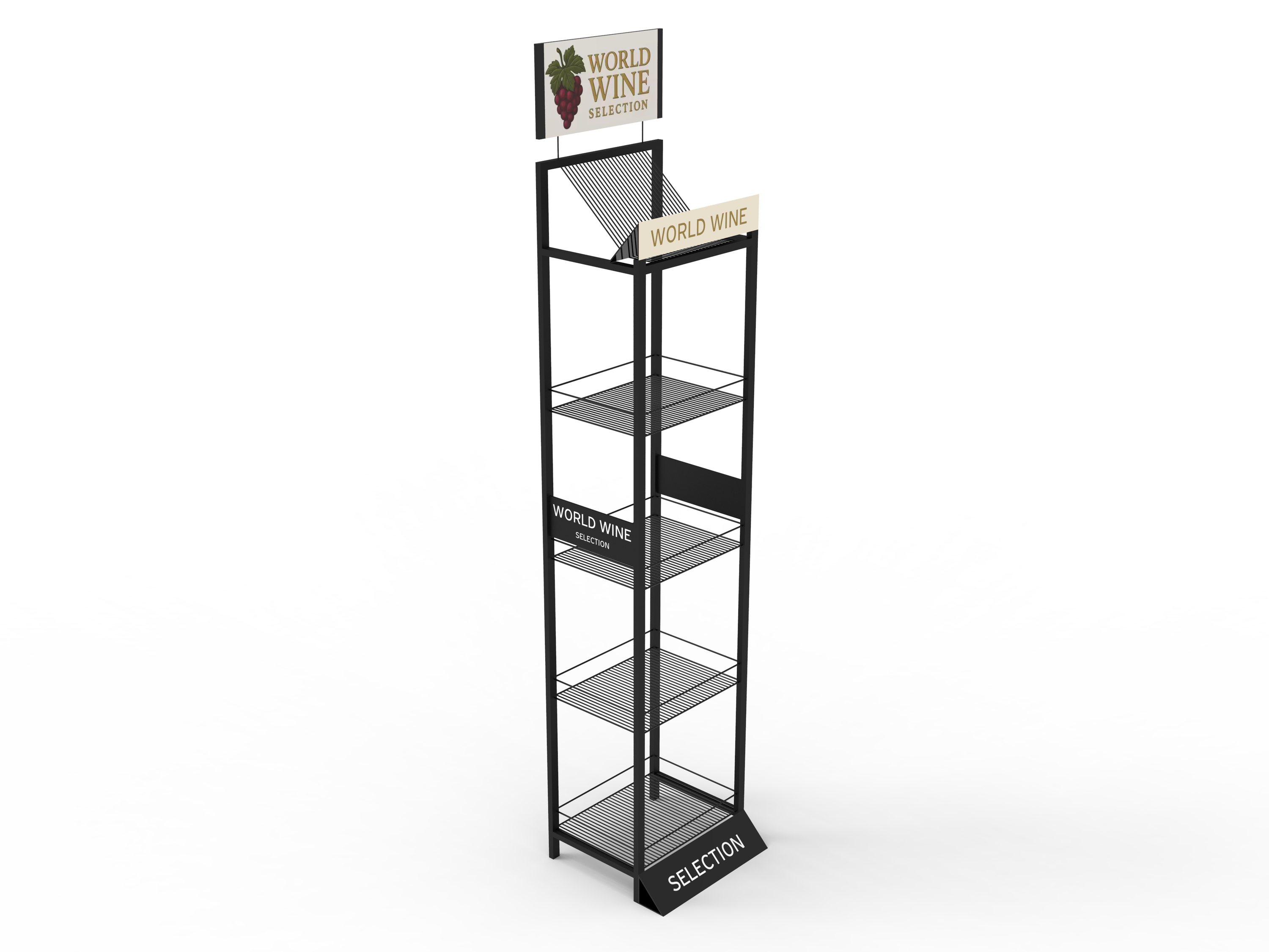 Customized Metal Wine Display Rack Multi Tier for Wine Retail Stores Easy Merchandising — view 5