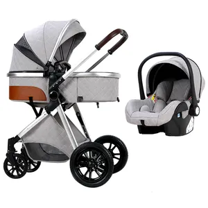 Inflatable Rubber Wheels Prams 3 In 1 With Car Seat Travel System Carseat Stroller 2023