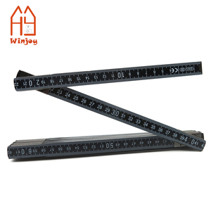 Herramienta de medida plegada 2 metros <span class=keywords><strong>10</strong></span> pliegues bolsillo Color negro <span class=keywords><strong>regla</strong></span> plegable de madera CMYK logotipo completo <span class=keywords><strong>regla</strong></span> alemana junta de Metal precio barato - Product Image 1