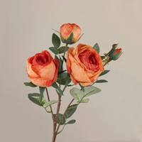 Echt Aussehende Künstliche Herbstrosen Seidenblumen Bouquet Konservierte Plastikblumen für Hochzeit Wanddekoration Ostern Muttertag Erntedankfest