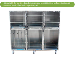 CH Vet tıbbi ekipman paslanmaz çelik Pet ürünleri hayvan büyük köpek kafesi ev - Product Image 6