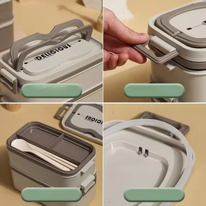 Boîte à lunch isotherme en acier inoxydable 304, design anti-fuite (convient aux employés de bureau et aux étudiants), compatible micro-ondes - Product Image 3