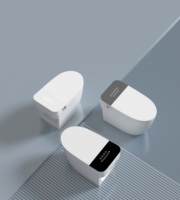 Toilette à bidet intelligente montée au sol avec fonctions de lavage homme femme forme de cuvette allongée télécommande avancée