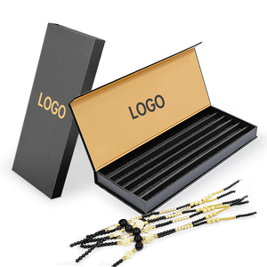 Wholesale Portable Book Shape Rigid Magnetic Cardboard <b>Gift</b> <b>Box</b> Embossing <b>Black</b> Luxury Jewelry Packaging for Bracelet Necklace - Product Image 5