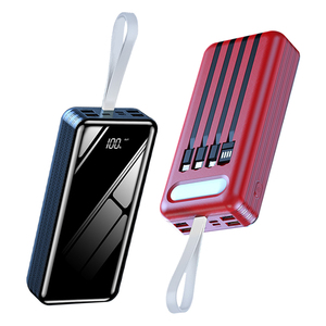 พาวเวอร์แบงค์คุณภาพสูง PD 22.5W แบบพกพา พร้อมหน้าจอ LED - แบตเตอรี่ Li-Polymer ความจุ 20000mAh ช่องเสียบ USB Type-C คู่ สายในตัว - Product Image 6