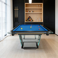 Table de billard de luxe sur mesure en bois massif, étanche, pour intérieur, avec poches en cuir véritable, 9 pieds, style américain