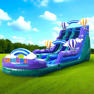 Nouvelle conception de toboggan aquatique gonflable à double voie en PVC avec pulvérisation d'eau, en vente - Product Image 2