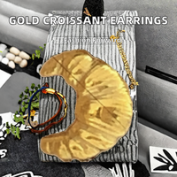 Boucles d'oreilles clous Gaovo en forme de croissant français, plaqué or 18 carats, acier inoxydable, motif lune, bijoux minimalistes pour femme, usage quotidien