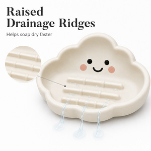 ที่วางสบู่ซิลิโคน Vast Cloud ดีไซน์ระบายน้ำเร็ว สำหรับห้องน้ำและห้องครัว - Product Image 2