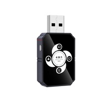 Adaptador 4 en 1 para CarPlay y Android Auto, Dongle Inalámbrico para Reproducción de Medios en el Automóvil con Carcasa Metálica y Botón de Cambio Multimodo