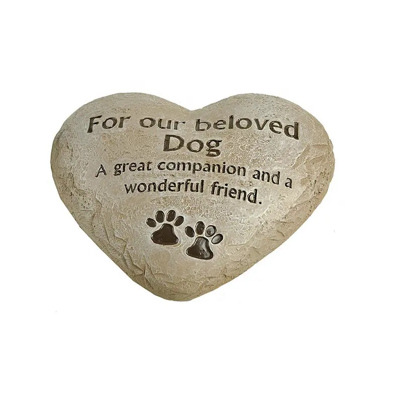 Hond Gedenkteken Steen Voor Verlies Van Hond Outdoor, Tuin Geheugen Stepping Stone, hond Voetafdruk Paw Memorial Hart Steen
