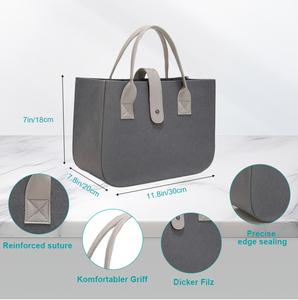 Op maat bedrukte logo dames vilten tas fabriek promotie dames handtas cartoon boodschappentas cadeau tas - Product Image 2