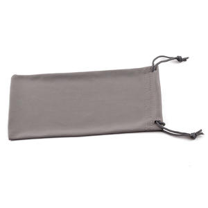 Étui à lunettes en microfibre avec cordon de serrage, couleur unie, rectangulaire, 6-8,9 pouces, pour le rangement des lunettes de soleil et des lunettes de vue, avec option d'impression de logo - Product Image 2