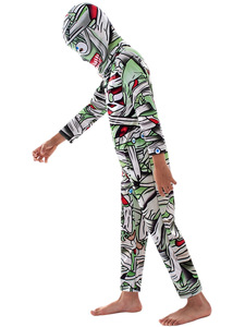 2025 nouveauté garçon Zombie combinaison avec capuche livre semaine fête habiller enfants sanglant momie Halloween Costume - Product Image 4